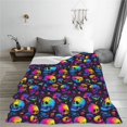 thumbnail image 5 of Pofeuu mushroom rainbow color Skull Print Ultra-Soft Micro Fleece Blanket,for Bed Or Sofa,All Season Throw Blankets Flannel Blanket-40"x30", 5 of 7