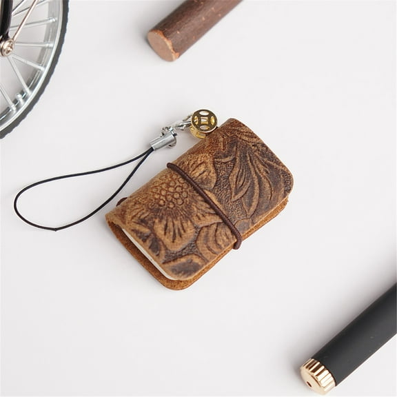 Clearance Notebook under $5,Super Mini Pocket Notebook Creative Cowhide Handmade Jewelry Notepad Multi Purpose Mini Leather Ledger