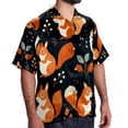 thumbnail image 2 of Squirrel Men's Short Sleeve Beach Shirts Poplin Spread Collar Tops Casual Printed Button Down Summer Unisex, 2 of 6