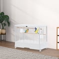 thumbnail image 5 of Spacious Metal Bird Cage with Play Top – Rolling Stand. Storage Shelf. -Out Tray – Flight Cage for Parrots. Cockatiels. Conures. Parakeets. Budgies. Lovebirds. Finches. Canaries – White, 5 of 8