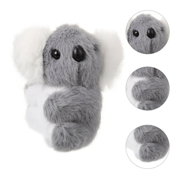 LEORX Adorable Bag Backpack Pendant Cute Animal Keychain Grey Plush 1Pcs Bag Hanging Decor for Girls