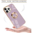 thumbnail image 2 of Compatible for iPhone 14 Pro Max Case with Ring Holder Kickstand [with Magnetic] Soft TPU Shockproof Electroplated Slim Thin Protective Phone Case for iPhone 14 Pro Max Purple, 2 of 14