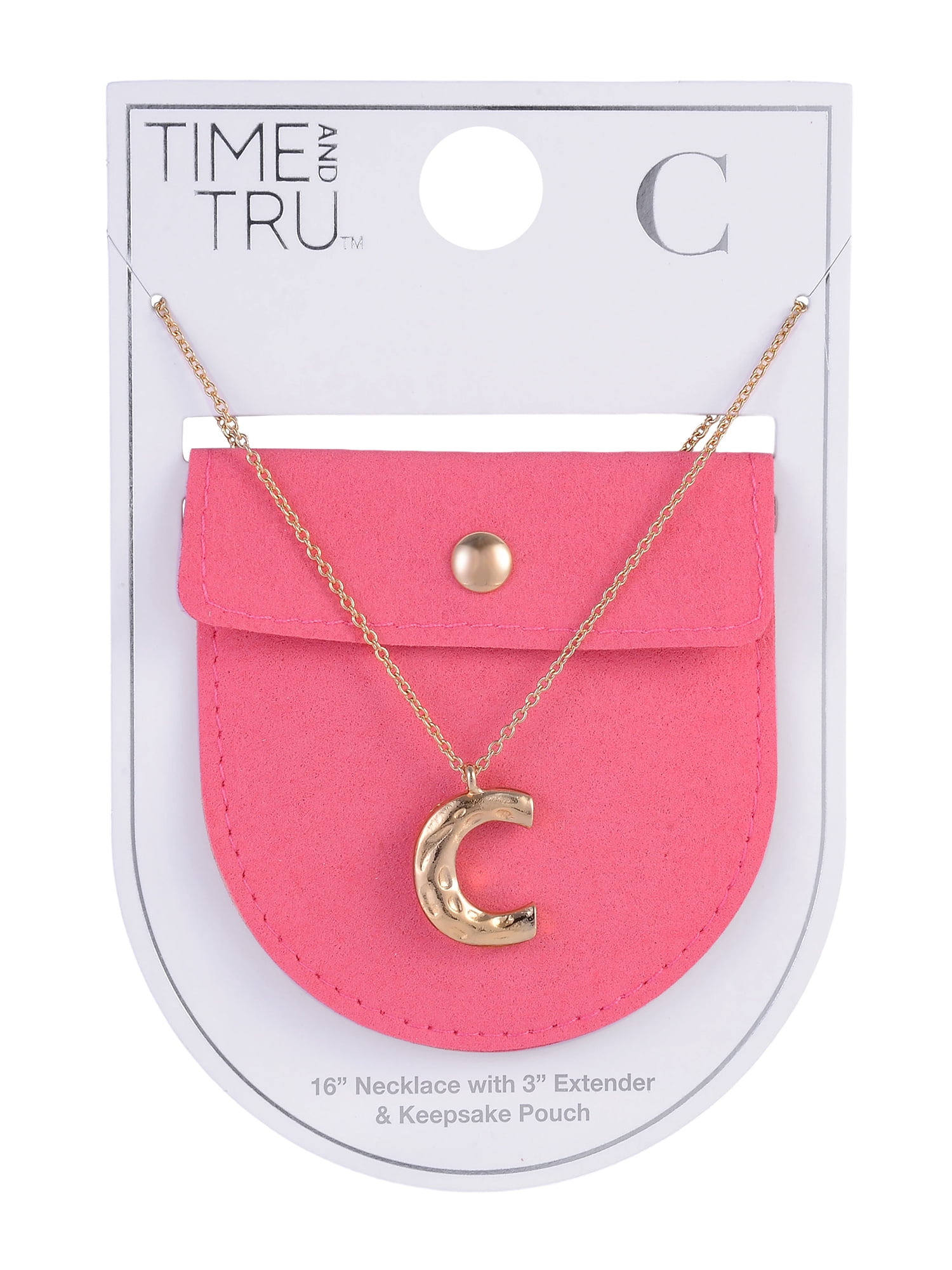 Time and Tru Goldtone Hammered Initial "C" Pendant Necklace