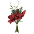 thumbnail image 1 of Saro Lifestyle FL424.R Artificial Bouquet with Amaryllis Pine Needle Design - Set of 12, 1 of 5