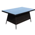 thumbnail image 4 of Brown Wicker and Aluminum - Clear Tempered Glass Table - Outdoor Patio Breakfast - Long - lasting Furniture, 4 of 6