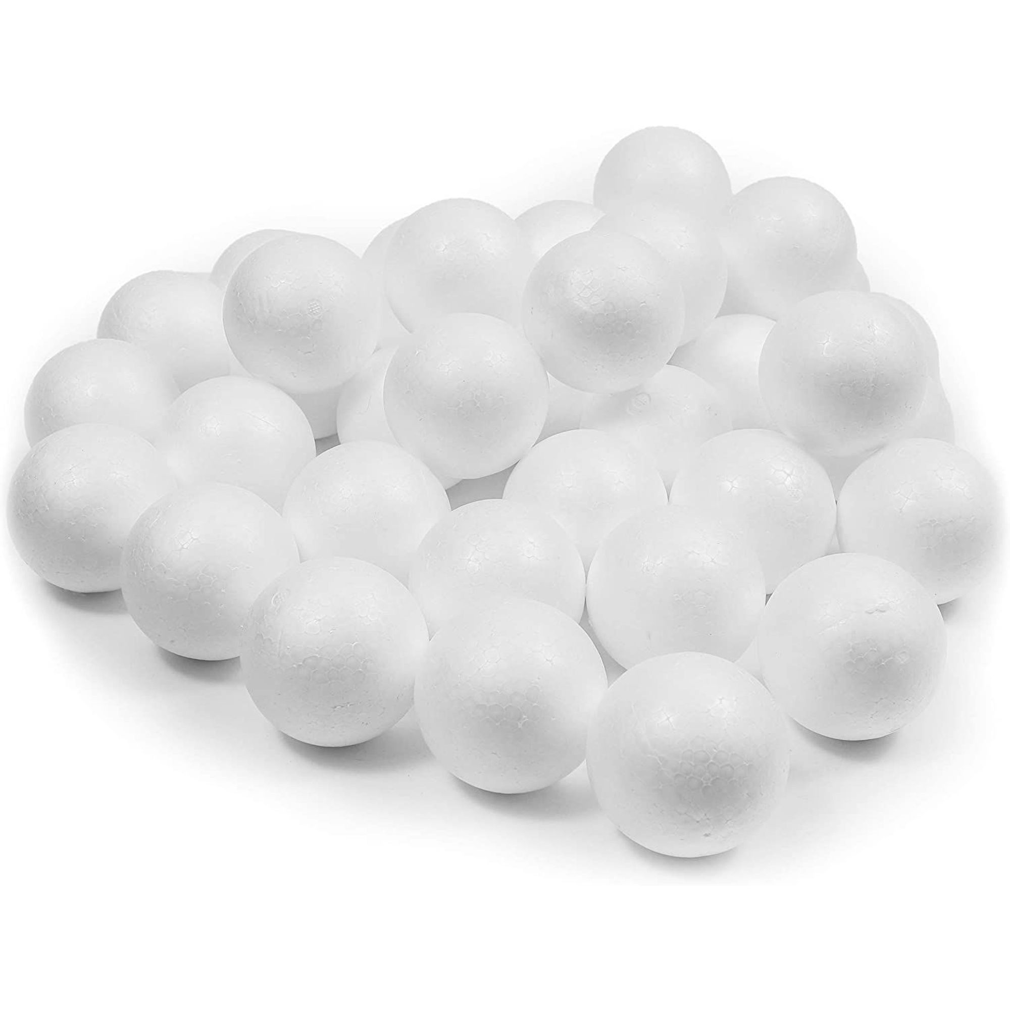 40 Pack 3" White Craft Foam Balls, Polystyrene Round Balls for Art