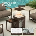 thumbnail image 5 of MBY 4-Seat Aluminum Patio Furniture Set with 45,000 BTU Propane Fire Pit Table and Glass Wind Guard, Weather-Resistant for Garden, Pool or Balcony-Brown, 5 of 11
