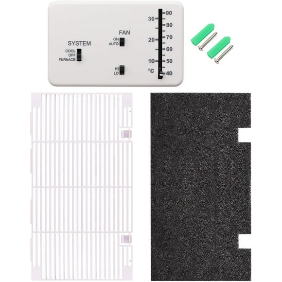 GFDYREE RV Analog Thermostat 3106995.032 with RV A/C Ducted Air Grille and Filter Pad Replacement for Dometic RV Parts K-104