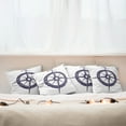 thumbnail image 3 of Ambesonne Compass Throw Pillow Cover 4 Pack, Sailing Navy Color, 20", Dark Purple White, 3 of 6