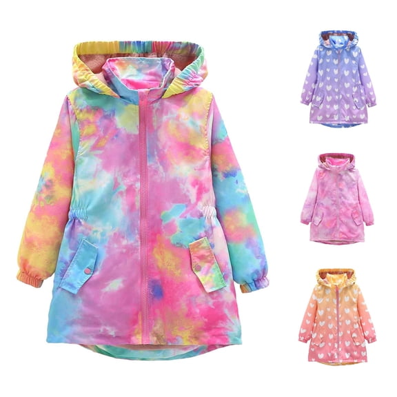 Glisme Girl Fall Coats Long Sleeve Winter Hooded Jacket Wear Thicken Windproof Zipper Warm Outwear Toddler Tops 4-5 Years Multicolour