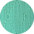 thumbnail image 1 of Ahgly Company Indoor Round Solid Turquoise Blue Modern Area Rugs, 4' Round, 1 of 4