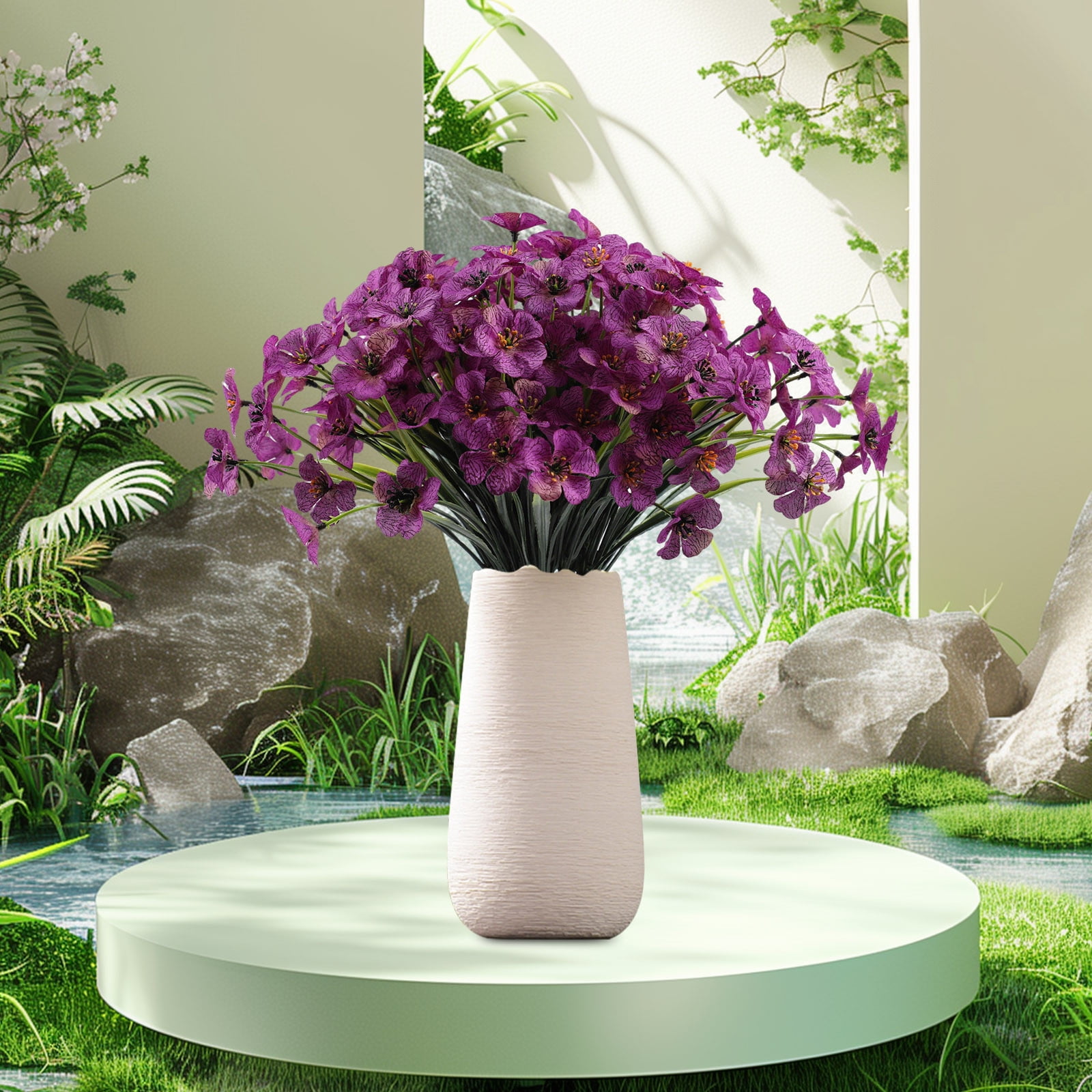 20 Bundles UV Resistant Artificial Flowers for Outdoor - No Fade Flowers, for Garden, Porch, Window Box Decor - Indoor/Outdoor Use