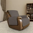 thumbnail image 2 of Easy-Going Reversible Water Resistant Oversized Recliner Cover with Elastic Straps, Taupe/Ivory, 2 of 7