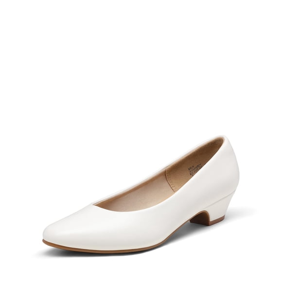 Zapatos de Tacón Bajo y Grueso Mila para Mujer DREAM PAIRS en Blanco