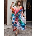 thumbnail image 6 of Sunforyou Kaftan Dresses for Women Plus Size Swimsuit Cover up Caftans Vneck Moo moo Dresses Loose Loungewear, 6 of 6