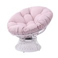 thumbnail image 3 of Glory Patio Papasan Swivel Chair with Padded Cushion (pink), 3 of 7