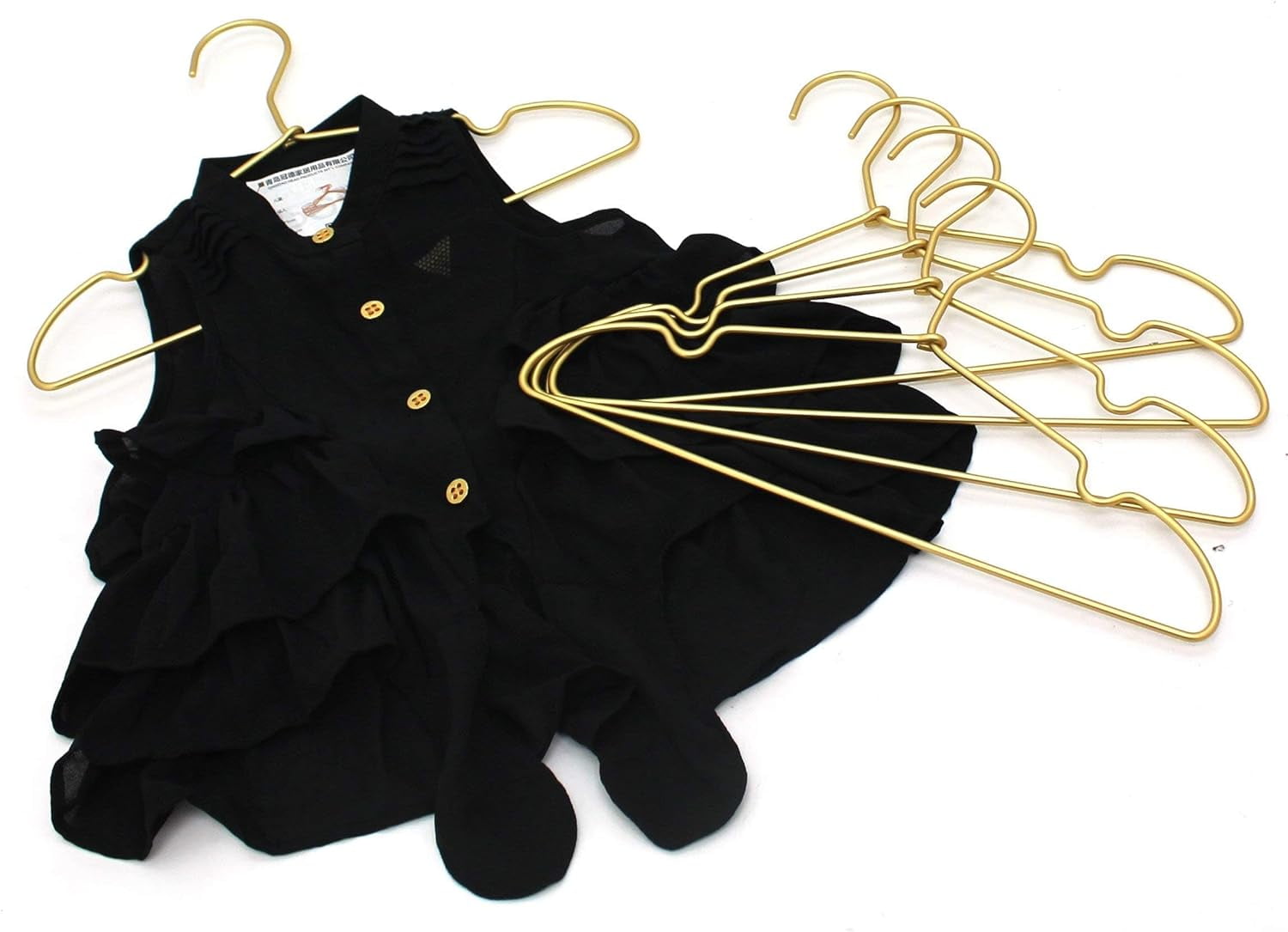 12.6" Matte Gold Metal Kids Baby Hangers, 30Pack, Non Slip, Suit for Coated Wire Children Clothes Hangers Closet Storage, Retail Display Space Saving for Toddler Coats Infant Hangers