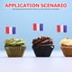 thumbnail image 4 of GOOHOCHY 200 palillos para cupcakes con la bandera de Francia, mini palillos para cócteles, 4 of 8