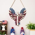 thumbnail image 3 of 4th of July Decorations Christian American Eagle Welcome Sign for Front Porch GOD BLESS AMERICA. Rustic Cross Wooden Plaque for Wall Door Outdoor Indoor Christian Religious Gifts for Women Men, 3 of 5