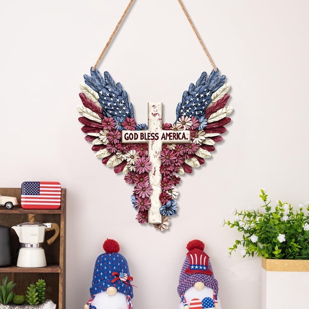 Colgante de Madera Del Día de La Independencia para Decoración Del Hogar, Sala de Estar, Dormitorio, Colgante de Pared