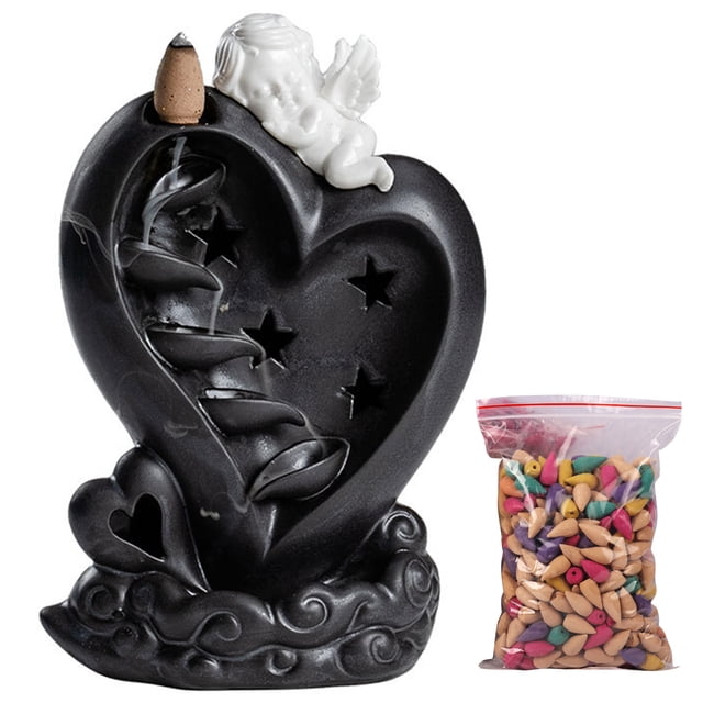 Cupid Backflow Incense Burner with LED Light Incense Holder Decor
