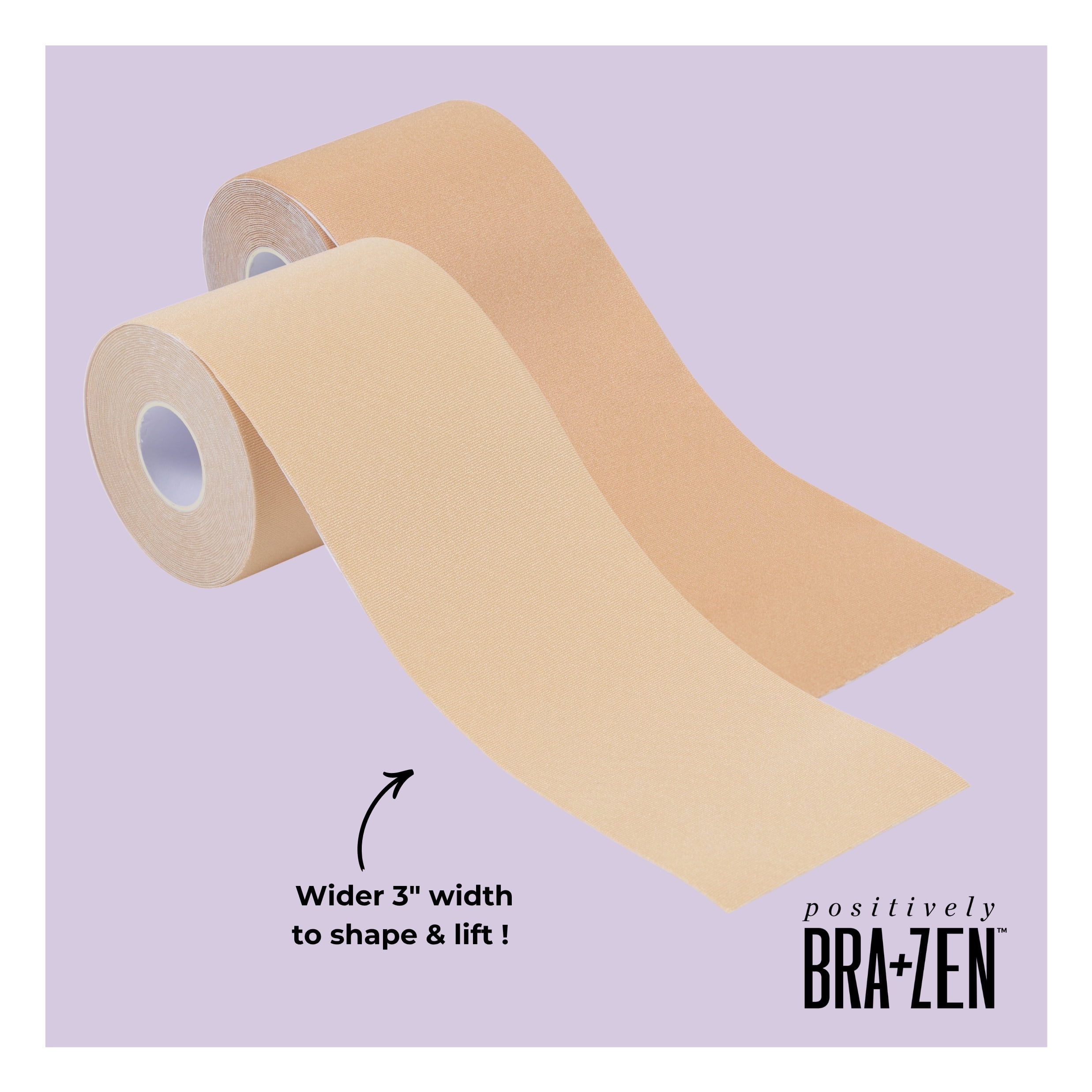 Positively BRA+ZEN Self Adhesive 3" Wide Stretch Fabric Breast Tape