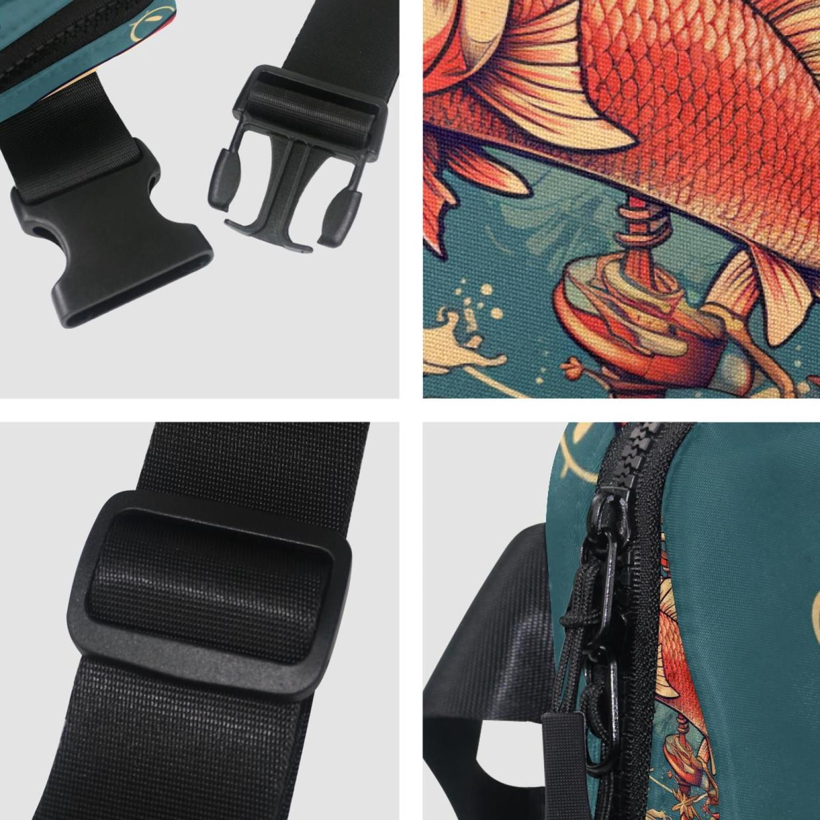 Fish Lightweight Adjustable Running Belt with Extension Strap - Unisex Fanny Pack Belt Bag