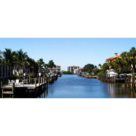Waterfront homes in Naples Florida USA Stretched Canvas - Panoramic Images (30 x