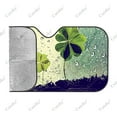 Green Clover Car Windshield Cover Sun Shade Universal Folding Block UV