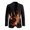 Flame Wolf Head, variant on Slim Fit Men's Suit, Floral Pattern Design Polyester Tailored Men's Suit Jacket for Business Office