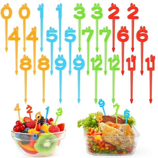 Bewildely Tenedores de frutas lisos y redondos para comer de forma segura y agradable pastel postre tenedor de fruta tenedores de fruta Mostrada