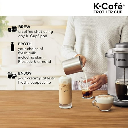 K-Café Milk Frother Cup for Keurig K-Café Coffee Makers - Nickel