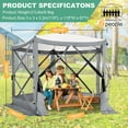thumbnail image 5 of COBIZI 10x10ft Pop up Gazebo Screen Tent Screen House for Camping,5 Sided Pop-up Camping Canopy Shelter Tent with Sidewalls,Portable Outdoor Quick-set Hub Tent with Carrying Bag&Ground Stakes,Gray, 5 of 10