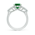 thumbnail image 2 of ANGARA Lab Grown 2.25 Ct Oval Emerald Side Stone Engagement Ring with Diamonds for Women in 14K White Gold (Size-10x8mm) | May Birthstone, Anniversary, Jewelry Gift for Women | Lab-Grown Emerald Ring, 2 of 8