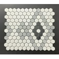 thumbnail image 3 of 10-Pieces of Thassos White, Black and Calacatta Grey Marble Mosaic Wall and Floor Tiles, 3 of 11