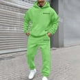 thumbnail image 2 of MIASHUI Trendy Graphic Print Hoodie and Pant Set Casual Two Piece Streetwear Comfortable Matching Outfit Green,L, 2 of 4