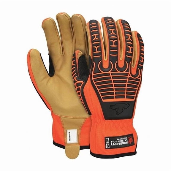 Hi-Vis Cut Resistant Coated Mechanics Gloves, Cut Level A5 ,Uncoated ,None ,L 1 PR MC503L