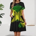 thumbnail image 2 of Jamaica Dress Fashion Beach Short Sleeve Dresses Female Party Printed Sundress, 2 of 7