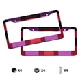 thumbnail image 4 of A Pair Of License Plate Frame Sunscreen Corrosion Resistant Rust 12.3×6.3in With Accessories Suitable For Any Car Palevioletred Buffalo Plaid Check Tartan Scotland_3, 4 of 8