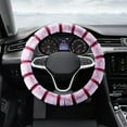 thumbnail image 5 of Winter Steering Wheel Cover, Faux Wool Short Hair Handle Cover, Warm Cold-Proof Lint Grip for Cars, Wine or Coffee Color, Standard Size 38cm/15in, 5 of 6