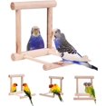 thumbnail image 1 of 2pcs Bird Toy for Parrot Parakeets Conures Cockatiels Cage Swing Wooden Fun Play Toy for Birds (Mirror), 1 of 4