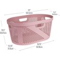 thumbnail image 3 of L Laundry Basket Clothes Hamper Wicker Design Plastic L x .W x .H Ivory, 3 of 8