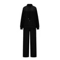 thumbnail image 6 of Fanxing Outfits Sets for Women Sweatsuits 2 Piece Lounge 2025 Fall Drawstring Sweatshirt Wide Leg Sweatpants Matching Comfy Tracksuit 4XL, 6 of 8