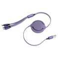 thumbnail image 1 of Cable de carga USB 3 en 1 Cable de carga rápida retráctil múltiple para IOS/Tipo C/Micro puertoPúrpura, 1 of 5