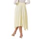 thumbnail image 3 of Falda plisada de mujer INSPIRE CHIC con cintura elástica, dobladillo asimétrico, falda midi acampanada XL color beige claro, 3 of 5