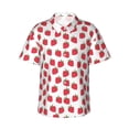 thumbnail image 1 of Fotbe Cartoon Strawberry Camisa Hawaiana para Hombre Unisex – Camisa Casual de Verano con Botones de Manga Corta de Algodón y Lino,XX-Large, 1 of 7