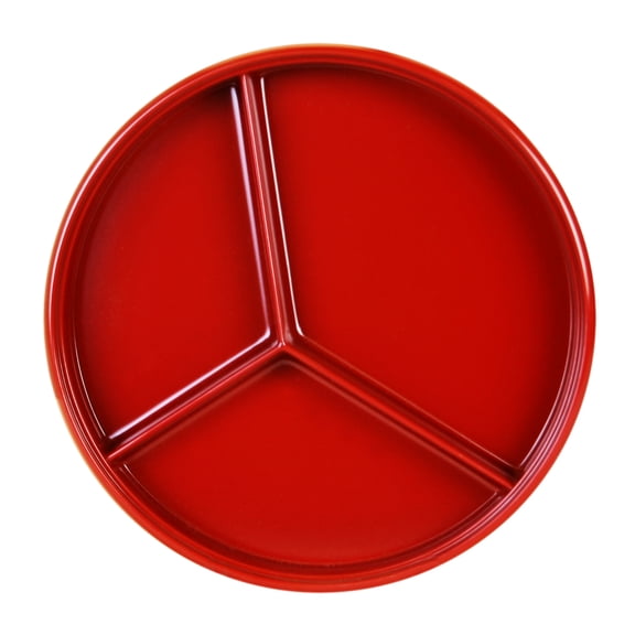 Excellante Nustone red melamine dinnerware collection 8 1/4" deep divided server(lid sold separately), comes in dozen