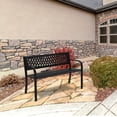 thumbnail image 3 of GoDecor 47 in Metal Bench for Garden Park Patio Porch, Balcony, Black Iron Bench w/ Armrest for Garden, Outdoor, 3 of 7