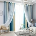 thumbnail image 5 of HomeLife 1 Pair Sunblind Window Curtains Ramp Color Hollow Star Blackout Curtain for Bedroom Double Layer Light Heat Insulation Window Shade Bedroom Door Shaded Window Screen, 5 of 13