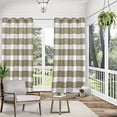 thumbnail image 3 of Exclusive Home Curtains Cabana Stripe Indoor/Outdoor Light Filtering Grommet Top Curtain Panels, 54"x108", Taupe, Set of 2, 3 of 7